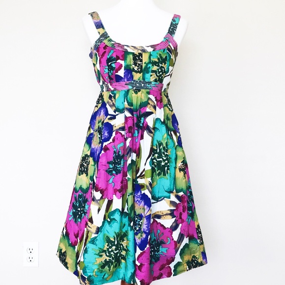 Calvin Klein Flower Tea Length Dress - Picture 3 of 4
